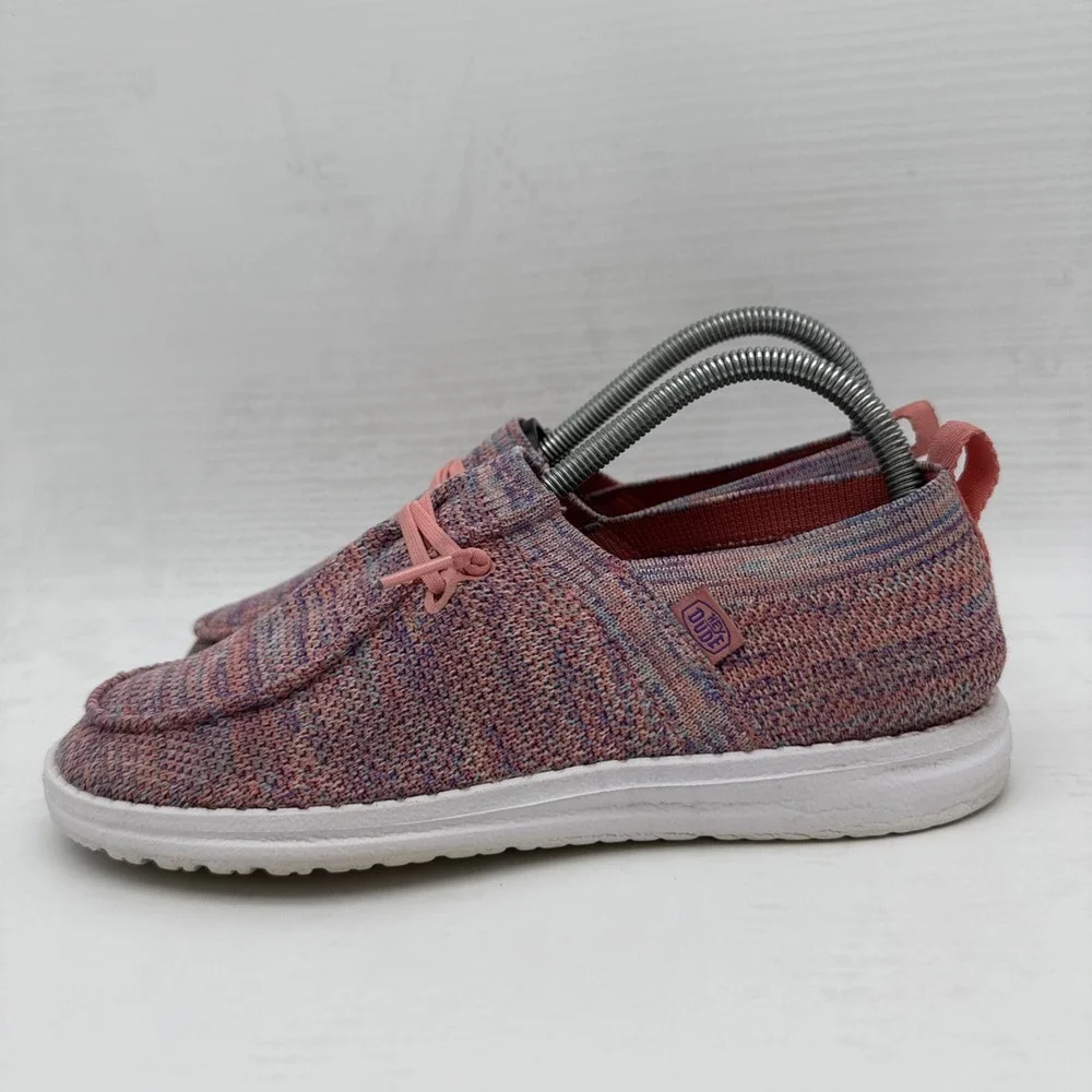 Hey Dude Wendy Halo Womens Size 7 Shoes Sunset Pink Multicolor Moc Toe Slip On